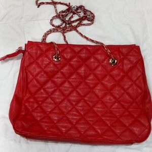 Red Quilted Women's Bag Cadaz Vintage